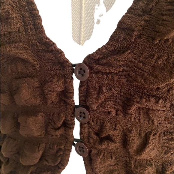 Motel Rocks Brown Textured Bubble Knit Button-Up Top – XS ✨ never worn - Picture 7 of 9